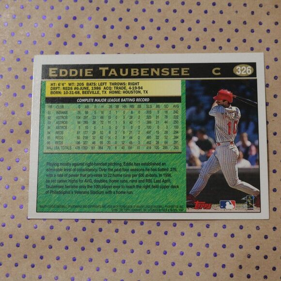 Eddie Taubensee #326 Baseball Card - Picture 2 of 2